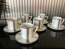 Guy DEGRENNE porcelaine de  Limoges - 6 TASSES A CAFE & Sous tasses