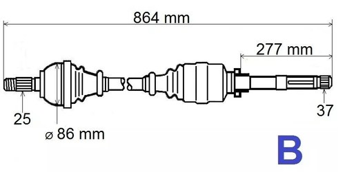 Arbre transmission avant - arbre,