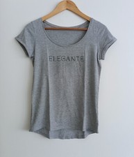 T shirt gris chiné. Col rond