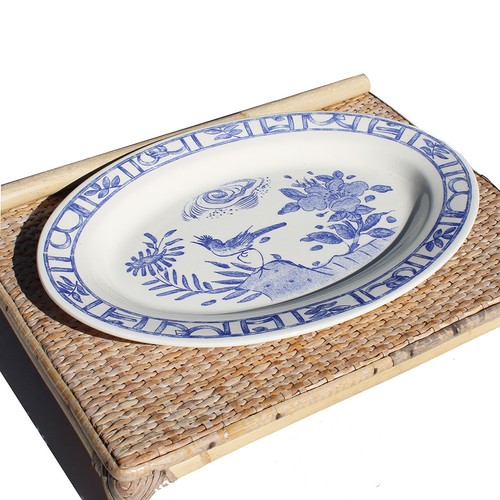 Plat ovale faïence gien - plat,