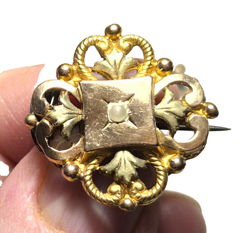 Ancienne broche plaqué - , or