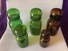 5 Pots à Épices en verre coloré   Vintage (années 80)