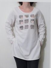 ? Tee Shirt/ Tunique Longue en 100% Coton Blanc- Taille S- Biche de Bère