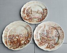 Lot 3 assiettes Sarreguemines - Scènes Villageoises