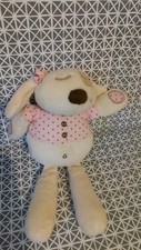  Doudou peluche chien lapin beige rose Mamas et Papas 30 cm
