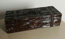 Boite à bijoux, à gants, ancienne en bois, Fôret noire