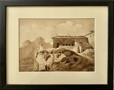 dessin ancien Le Retour Du Grand Tour , Italie