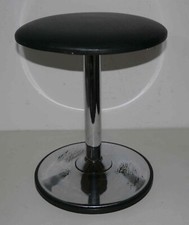 Tabouret vintage « Mirima » pivotant telescopique assise noire