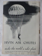 1/1939 PUB IRVING AIR CHUTE IRVIN PARACHUTE PARACHUTISTE ORIGINAL AD