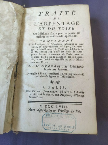 Ozanam traité arpentage - traité,