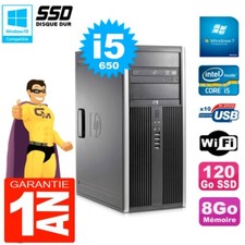 PC HP 8100 Tour Core i5-650 RAM 8Go SSD 120Go Graveur DVD Wifi W7