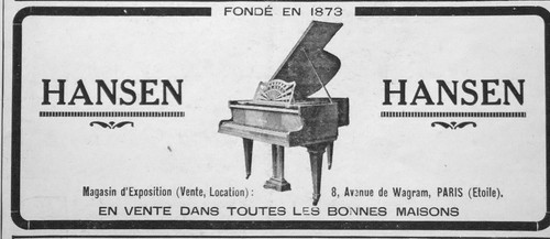 Publicité piano hansen - publicitÉ,
