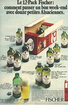 PUBLICITE  1972  FISCHER bière le 12 pack pour passer un bon week end