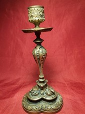Bougeoir Bronze Doré Rocaille