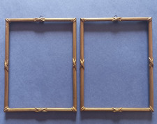 Paire de cadres en bois et stucs dorés de style Louis XVI - 19,9 x 15 cm