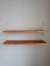 étagères murales en teck, set de 2