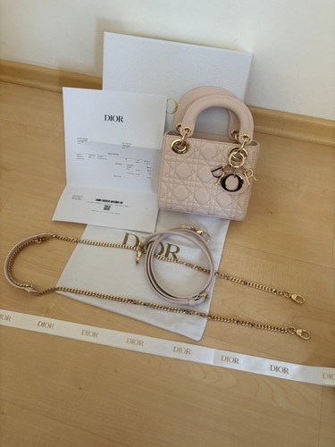 Sac main lady dior rose - main,