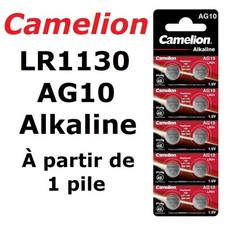 Pile Bouton LR1130 / AG10 / LR54 / SR1130W / 189 / 389 / Camelion 1,5V