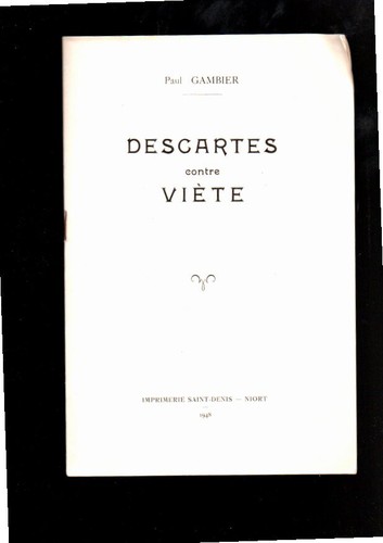 Livre gambier descartes contre - gambier,