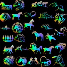 2pcs Silhouette de cheval de nouveauté Sticker voiture JDM vinyle autocollant