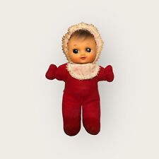 Poupée Années 60 Visage Plastique Corps Tissu Rouge 18 cm Collection