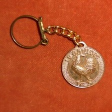 Porte-clés métal doré Fier coq gaulois B.S BEUZEN - SORDET 