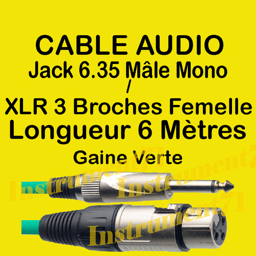 Câble gaine verte xlr - câble,
