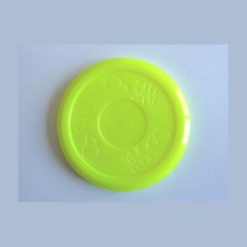 Palet, puck rond jaune fluo