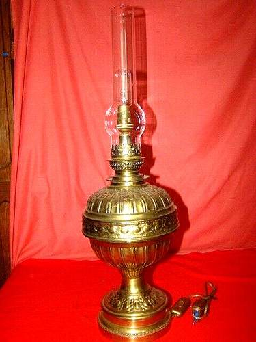 Lampe pétrole laiton - lampe,