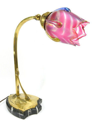 Lampe jugendstil bronze loetz - lampe,