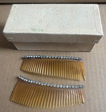 Paire peignes cheveux anciens - cheveux,