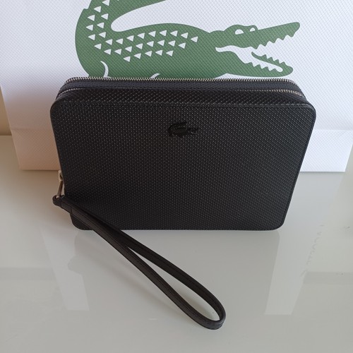 Pochette lacoste cuir noir - pochette,