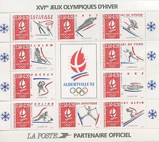 STAMP / TIMBRE BLOC FEUILLET NEUF N° 14 ** FRANCE 1992 J.O. ALBERTVILLE