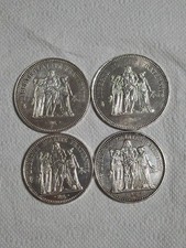 Pièces De Monnaie 2 Pièces De 50 Francs Et Pièces De 10 Francs Hercule En Argent
