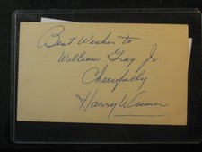 Harry Wismer Signed Gov't Post