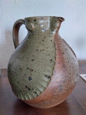 Cruche Hibou Stylisé  En Grès Signé