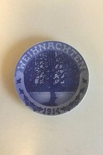 Royal Copenhagen Noël Plaque De 1914 Avec Allemand Inscription " Noël "