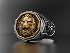 Bague homme tête couronne roi