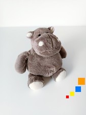 Peluche/Doudou Hippo Hippopotame Marron Pattes Blanc Crème 23cm Histoire D'ours