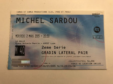 collection collector ancien billet de concert 2005 Michel Sardou Lyon musique C3