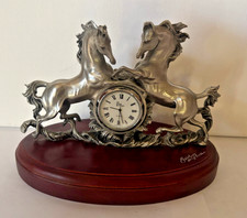 PENDULE 2 chevaux ETAINS DU