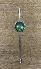 Magnifique Broche Vintage Lalique Avec Cabochon Vert