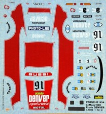 Décal Porsche 934 Ecurie Denver, 1/43, Le Mans 1980, bon état général