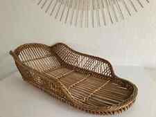 7⚜️ Ancien Joli Couffin Pèse Bébé en Osier et Rotin Vintage
