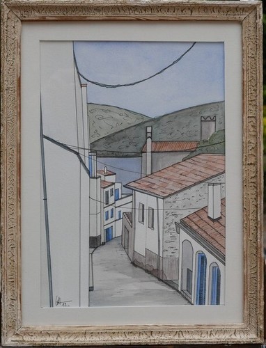 Tableau cadaques aquarelle - tableau,