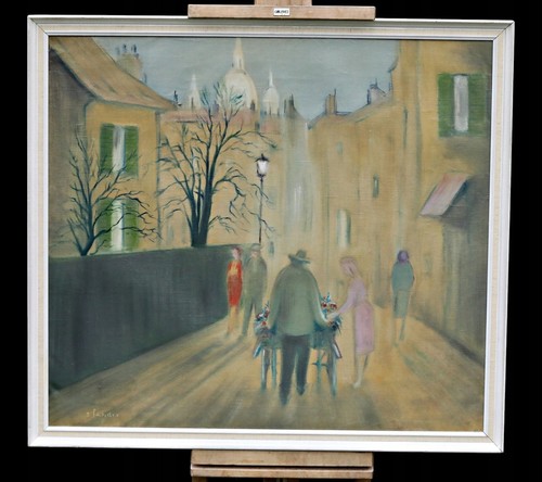 Paris montmartre scène - scène, de