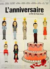 Lambert Wilson Michele Laroque L'ANNIVERSAIRE Diane Kurys FRENCH POSTER 47x63