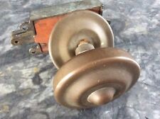 Poignée ronde carré de 6 laiton Porte entrée ancienne Dia. 8 cm+ boîtier tirette