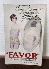 PLV Ancien en Carton "FAVOR" Ceinture Médicale – Plumereau Paris Années 1920/30
