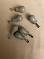 6 poignées boutons de porte de placard ou de tiroir -  bois  gris